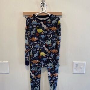 Little sleepies two piece pajamas kids 7/8 navy Jurassic jungle print 7